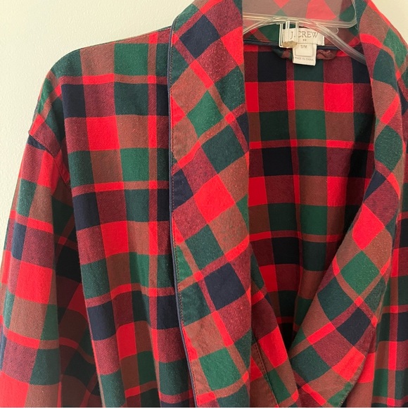 J. Crew Tartan Plaid Robe S/M Red - Picture 2 of 6
